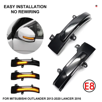 Sequencial de LED Piscando do Lado do Asa Dinâmica do Sinal de volta a Luz Espelho Retrovisor Indicador para Mitsubishi Outlander 2013 A 2020 Lancer