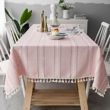 Novo, simples e moderno, toalha de mesa tridimensional bordado pano de arte, o algodão e o linho