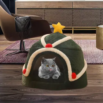 Natal Caverna Casa com Lavável Almofadada Travesseiro Pequeno Cão Cama de Gato Camas