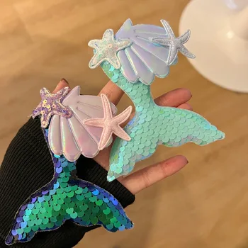 Sereia Cauda Curva Seashell Bonito Dos Desenhos Animados Starfish Cabeça Cocar Gancho Pequena Sereia Feliz Aniversário, Decoração Para Uma Festa De Crianças