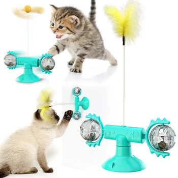 Moinho de vento Gato de Brinquedo Interativo, Brinquedos do animal de Estimação para Gatos de Quebra-cabeça Jogo de Gato de Brinquedo Com Redemoinho TurntableFunny gato stick para o Gatinho de Estimação Suppli