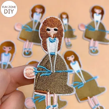 FZdiy da Menina dos desenhos animados Bordados Apliques de Vestuário Costura Suprimentos Decorativos, adesivos para Costurar Roupas em Patches