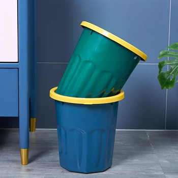 De Plástico Simples Lata De Lixo Da Cozinha Criativa Rodada Reciclagem, Casa De Banho Escaninho Waste Sala De Estar Ferramentas De Limpeza Lixeira Produtos Para O Lar