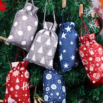 24 PCS Doces de Natal um Kit com Saco Durável Reutilizáveis floco de Neve, Árvore de Natal, Bolinhas, Estrelas de Padrão de Bolso Conjunto