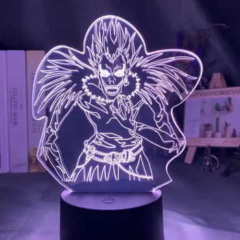 Ilusão Death Note Crianças da Noite do Diodo emissor de Luz Colorido Anime Nightlight para Decoração de Quarto de Mangá Japonês Ryuk Figura Presente em 3d Lâmpada