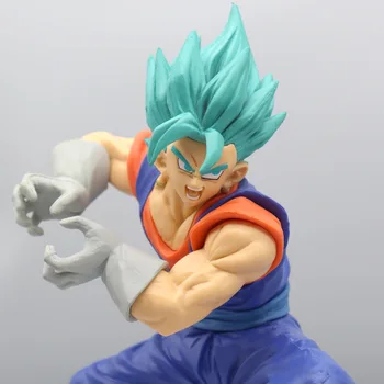 O Anime Dragon Ball Cabelo Azul Son Goku Figura de Ação Brinquedos 19cm Kakarotto Estátua Modelo Boneca Colecionável Enfeites de Presentes Para as Crianças