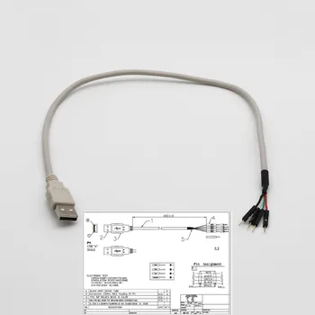 10pcs 40cm USB 2.0 Tipo A Macho de 4 Pinos de 2,54 mm Habitação Masculino Cabeçalho Adaptador de Cabo Branco