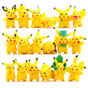 18pcs Pokemon Figuras Pokémon Monstros de Bolso Brinquedo Figura girafas Série Figura Pikachu Mão Office Boneca Pokemon Ir Brinquedo de Presente