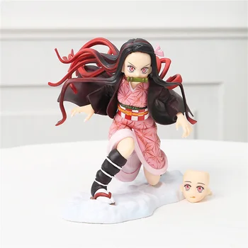 Anime Demon Slayer Kimetsu Não Yaiba Kamado Nezuko Dupla Face de PVC Figura de Ação Colecionáveis Modelo de Boneca de Brinquedo 15cm