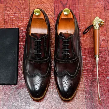 BONA 2022 Novos Designers de Alta Qualidade feitas à mão Oxford, Sapatos de Homens de Couro de Vaca Genuíno Terno de Sapatos de Homem de Casamento Formal Calçado