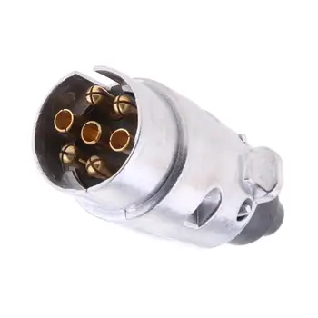 7 Pin Plug UE Soquete Adaptador de Conector de Reboque Eléctrico de 7 Pinos Pinos de Alumínio Plug macho Para Macho Para Reboque do Carro RV