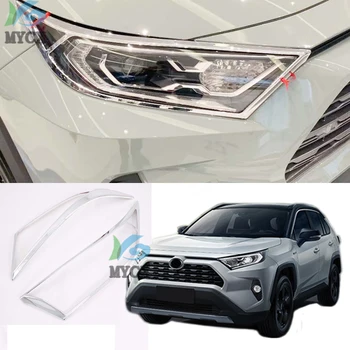 Para Toyota RAV4 RAV 4 2019 2020 Frente, Cabeça da Lâmpada da Luz do Detector Quadro Vara Estilo ABS Cromado tampa Guarnição Exterior Acessórios