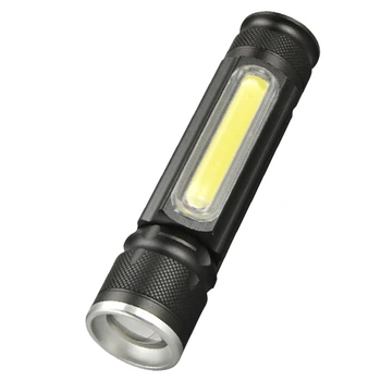 QUENTE-Forte Luz de Lanterna LED, Impermeável Mini Dual Fonte de Luz, USB Forte Luz Long-Shot Multi-Função de Iluminador