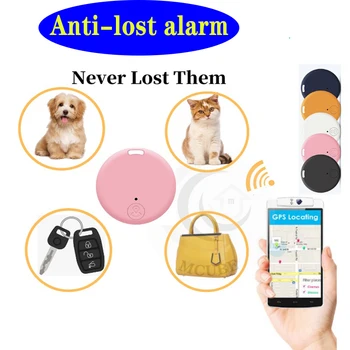 Mini Moda de Cão Inteligente de Animais de estimação Bluetooth 4.0 GPS Tracker Anti-perda de Alarme Tag sem Fio Criança Saco de Carteira, Chave do Carro Finder Localizador de