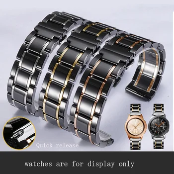 Luxo de Cerâmica pulseira de 20mm 22mm, alça Para Samsung Galaxy watch42 / 46mm inteligente de assistir esportes engrenagem S3 esporte pulseira de cerâmica