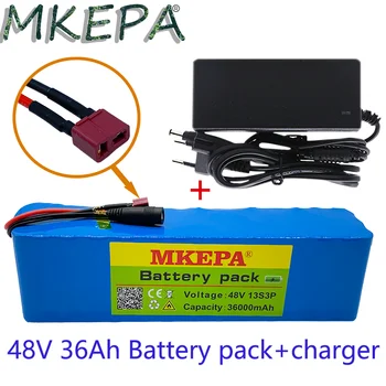 Grande capacidade de bateria de 48V 48V 36ah 1000W 13S3P Li ion battery pack para 54.6 V E moto-scooter com BMS + carregador