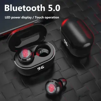 A6 TWS Fone de ouvido Bluetooth Mini 5.0 sem Fio hi-fi Fones de ouvido Estéreo Digital com Caixa de Carga