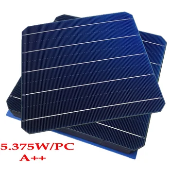 100Pcs 5.375 W max 6W de 22,0% Effciency Grau 156 * 156 Fotovoltaica Mono Silício Monocristalino de Célula Solar 6x6 Painel Solar