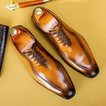 Vestido De Negócio Sapatos De Homens Oxfords De Couro Genuíno Trabalho De Escritório Sapatos Inglaterra Moderno Mens Terno Formal De Casamento Sapatos De Grandes Estaleiros 45 46