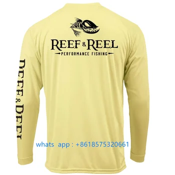 Recife&carretel de Homens de Pesca Camisa de Manga Longa e Atividades ao ar livre Caminhada de Pesca de Proteção contra o Sol, Camisa de Desempenho Camisa De Pesca 2023