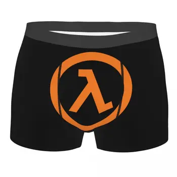 Jogo quente Meia-Vida Lambda Logotipo Boxer Shorts Para os Homens Impressão 3D Underwear Masculino Calcinhas Cuecas Macio Cuecas