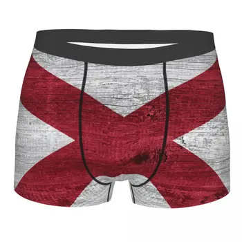 Boxer Homens de Cueca Bandeira Do Estado do Alabama Em Madeira de Homens Calcinha Shorts Respirável Mens Underwear roupa interior de Cuecas Boxers Sexy