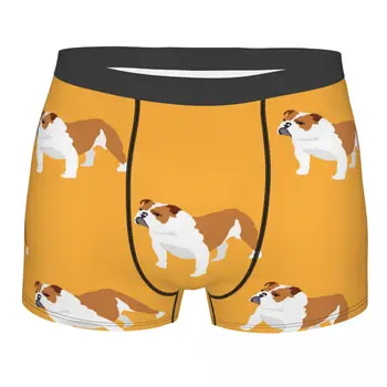 Mens Boxer Sexy roupa interior Macio Longo boxershorts Cartoon Pug Dog Cuecas Masculinas Calcinha