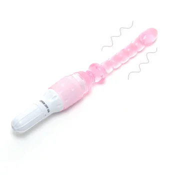 Vibrador Vara Longa Anal buceta Plug anal Grânulos de Silicone G-Spot Massagem Adulto do Sexo Loja de Brinquedos para a mulher Casais Masturbação Vibrador