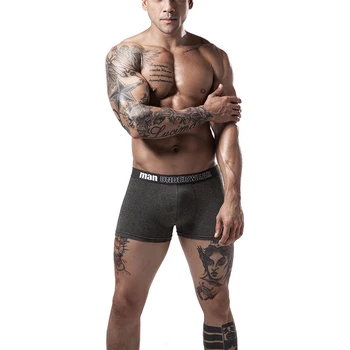 6pcs/lote do Algodão de Mens Cuecas Macio Boxer Homens Respirável Sólido Cueca Flexível Boxershorts Cuecas Vetement Homme