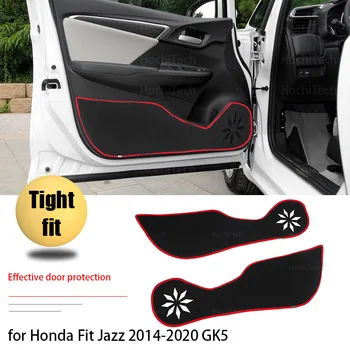 Proteção Tapete da Porta de Dentro da Guarda de Acessórios de Proteção Tapete de Porta de Carro Anti Kick Pad Adesivo para Honda Fit Jazz 2014-2020 GK5