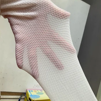 Primavera, Outono Escavado meia-Calça de Malha de Moda feminina da Base de dados de Meias de Seda College de Tecido de Ventilação Calça Casual Homewear