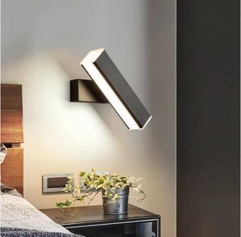 Moderna LED lâmpada de parede do quarto de cabeceira, candeeiros de Parede sala de estar, corredor de luzes Nórdicas rotação combinação interior de leitura de iluminação