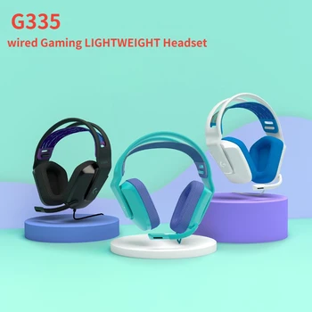 Logitech G335 Jogos com Fios de LEVE, Fone de ouvido de 3,5 MM de ÁUDIO 7.1 Virtual surround de som estéreo de Fone de ouvido Para Computador