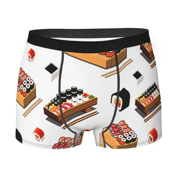Conjunto De Pixels De Comida Japonesa Tabela De Homens De Cuecas Boxer Cueca Sushi Alimento Altamente Respirável De Alta Qualidade Sexy Shorts Idéia De Presente