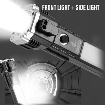 Super Lanterna LED Brilhante 3 Modos de Iluminação Com Segurança Martelo Lado Luz da Tocha Portátil Lanterna Lâmpada Para o Acampamento de Aventura