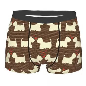 Homens Lindo West Highland Terrier Cueca Cão Engraçado Cuecas Boxer Shorts, Cuecas Masculinas Macio Cuecas Plus Size