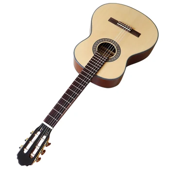 Alto Brilho De Guitarra Clássica De 36 Polegadas (Spruce Clássico De Tamanho Completo De Design De Estilo Ocidental Gratuito Com Saco De Transporte