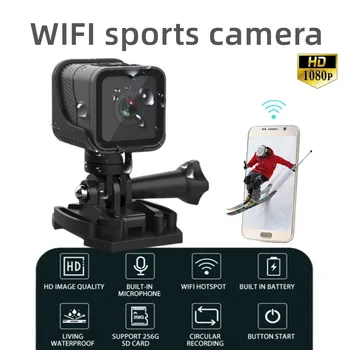 Mini wi-Fi Câmera de Esportes Ultra HD 1080P Andar de Bicicleta ao ar livre Câmera de Capacete Impermeável Portátil de Câmera de Vídeo, Microfone Embutido