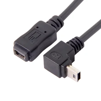 Jimier Cablecc 90D para baixo a direcção angular de GPS Mini USB 2.0, 5P macho para Fêmea do cabo de extensão de 0,2 M