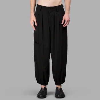 o vestuário dos Homens de Cabelo GD Estilista de moda de rua soltas Grande Perna de Calça casual calças tamanho plus fantasias