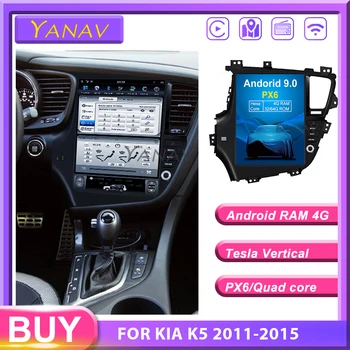 Android GPS de navegação PARA-KIA K5 2011-2015 auto-rádio multimédia Sistema de leitor de Tesla Vertical do carro da Tela MP3 estéreo leitor de DVD