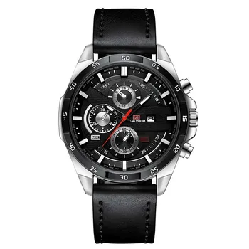 Nova Moda Va va Voom Mens Watch de melhor Marca de Luxo Impermeável do Esporte Relógio de Quartzo Militar de Couro