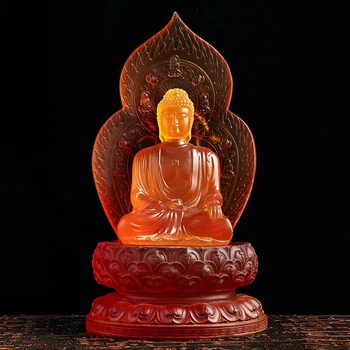 Imitar Liuli Guanyin estátua de Buda de escultura, arte moderna, escultura, artesanato, casa, loft, sala de estar deco Chinês Estátua de Buda