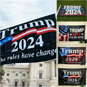 Personalizado 2024 Donald Trump Eleição Bandeira 90cmx150cm eu vou Estar de Volta As Regras Mudaram Banner Para o Presidente dos EUA Trump Apoiadores