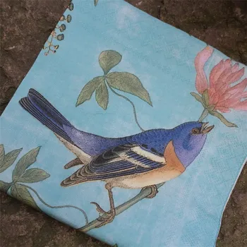 Vintage tabela Guardanapo de papel tecido azul de três aves flor lenço decoupage de casamento festa de aniversário de café casa decoração do hotel