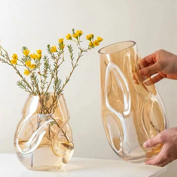 Irregular, Vasos De Decoração De Quarto Sala Casa Decoração De Estilo Europeu, O Vaso De Flores Simples Vasos De Vidro Ornamentos De Jardim