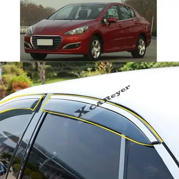 Peugeot 308 2011 2012 2013 2014 2015 Corpo De Carro Estilo Adesivo Plástico Vidro De Uma Janela De Vento Viseira Chuva/Sol Guarda De Ventilação Peças