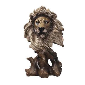 Imitação De Árvore De Raiz Animal Escultura Decoração Da Casa De Leão Figuras De Inauguração Presentes Decoração De Sala De Estar De Artesanato Antigo Ornamento