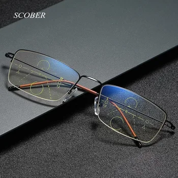 Gentil Multifocal Progressiva Óculos De Leitura Homens Anti-Azul Ultraleve Óculos De Condução Computador De Óculos De Grau As Mulheres