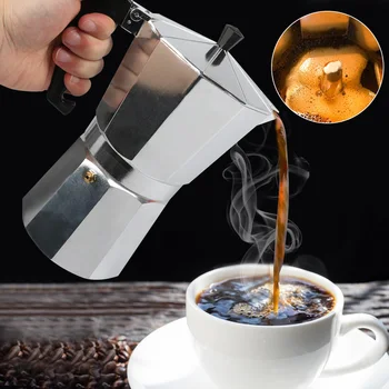 Alumínio máquina de Café Expresso 50/100/150/300/450/600ML Moka Pote de Cerveja de Café Ferramentas Coffeeware Para Home Office Café